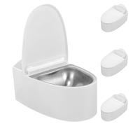 4 Pcs Toilet Shaped Ashtray with Lid, Wind Proof High Design White