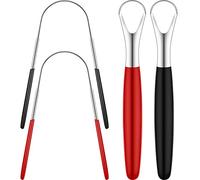 4 Pcs Tongue Scrapers, Reduces Bad Breath Cleaning Tongue Brushes Oral Tongue Brushes Stainless Steel Beauty Tools