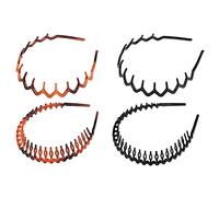 4 Pcs Tooth Hair Comb Headband Wavy Head Band Hair Hoop Sports Hair Holder Teeth Hairband Non-Slip Hair Hoop Zigzag Plastic Hair Bands for Men Women Kids Unisex Multi-Style Hair Styling
