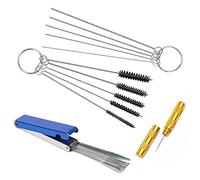 4 PCS Torch Tip Cleaner Set, Welding Torch Tip Cleaner with Drill Bit Torch Tip Cleaner Set for Carbon Carburetor Jet Cleaner with 10 Cleaning Needles, 5 Cleaning Brushes and 1 Scraping Needle