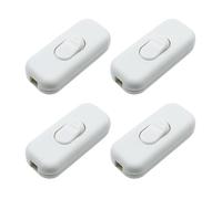 4 Pcs Torpedo Inline Switch, 250V 6A, Small, Bipolar, for 2 or 3 Core Cable, White