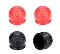 4 Pcs Trailer Hitch Ball Cover Universal 50mm, Tow Ball Cover, Tow Bar Cover, Towball Cover, Tow Gitch Cover(2Black, 2Red)