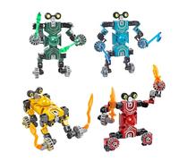 4 PCS Transformable Robot Fidget Toys, Robot Car Toys, Treasure Box Toys for Classroom for Airplane Travel Car Activities, All Ages Sensory Toy Stress Anxiety Relief