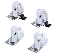 4 Pcs Transparent Castes High Load Bearing Wear Resistant,with Fixing Plate and Ball Bearings,for Children's Car Office Chair Swivel Casters