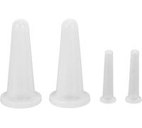 4 Pcs Transparent Massage Cupping Set Silicone Mini Facial Cups Face Massager Helper Skin Care Neck Back Eyes Massaging Cup Safe to Use, Anti-Aging Beauty Tool,Facial Care,Health Care Products