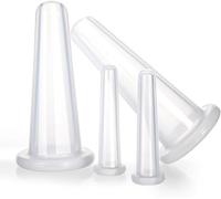 4 Pcs Transparent Massage Cupping Set Silicone Mini Facial Cups Skin Care Neck Back Eyes Massaging Cup Health Care Products Massage Tools,Health and Household, Safe to Use