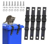 4 PCS Trash Can Locks for Animals, Outdoor Garbage Can Locks for Animals, Adjustable Trash Can Lock Straps, Can Proof Keep Raccoon and Squirrels Out of Garbage