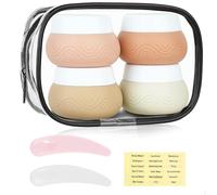 4 Pcs Travel Pots for Cream, 30ml Silicone Travel Pots for Toiletries, TSA Approved Trave Containers for Toiletries with Clear Bag for Cosmetic Face Body Hand Cream, Leak-Proof, Refillable