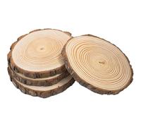 4 Pcs Tree Bark Round Log Discs，Unfinished Wood Slices，Wood Circles for Crafts，Natural Pine，DIY Handcrafts Arts，Craft Projects，Home Wedding Decoration Centerpiece(Size:28-30cm（11-11.8in）)