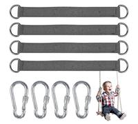4 Pcs Tree Swing Hanging Strap Kit With 4 D-rings For Garden/swing/tree Swing/hammocks