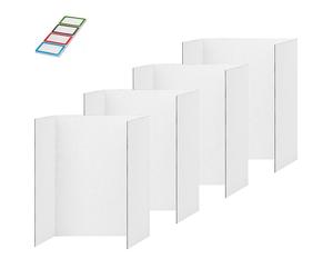 4 Pcs Trifold Poster Board, White Poster Board Comes with Sticky5596
