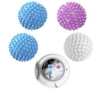4 PCS Tumble Dryer Balls,Laundry Balls for Washing Machine,Washing Machine Balls,Reusable Dryer Balls,Energy-Saving and Non-Melting,for Accelerated Drying and Wrinkle Reduction (3 Colors)