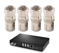 4 Pcs Tv Aerial Connector,Male F Cable Female Coaxial Connectors,Coax Antenna Satellite Indoor Adapter,for Socket Aerials Cables Type Coupler Bi-Directional Bracket Connections Splitter Converter