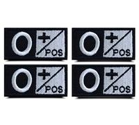 4 Pcs Type O+ Medic Cross Morale Patch,O POS Positive First Aid Kit Patch for Tactical IFAK, Tactical Hook and Loop O Patches for IFAK Plate Carrier Trauma Pouch, EMT, EMS, EDC Bag