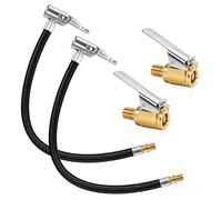 4 PCS Tyre Inflator Adaptor Set, 8mm Brass Tyre Valve Air Pump Clip and 30cm Tyres Pump Hose bike valve adapter car valve lever plug air chuck Trucks Repair Tool