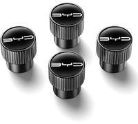 4 Pcs Tyre Valve Caps Cover For BYD Atto 3 /Dolphin /e6 /Seal/Song Plus/Tang/Yuan, With O-Ring Dust Seal Metal Corrosion Resistant Car Wheel Caps Accessories,A Black