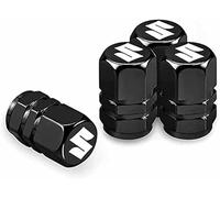 4 Pcs Tyre Valve Caps Cover For Suzuki S-Cross Jimny Swift SX4 Vitara Swace Grand Ignis, With O-Ring Dust Seal Metal Corrosion Resistant Car Wheel Caps Accessories,A Black