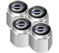 4 Pcs Tyre Valve Caps Cover For Volvo S40 S60 S80 S90 V40 V50 V60 V90 C30 C70 XC40 XC60 XC90, With O-Ring Dust Seal Metal Corrosion Resistant Car Wheel Caps Accessories,B Silver