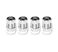 4 Pcs Tyre Valve Caps for Citroen C4 Cactus 2014-2017, Tyre Valve Dust Caps with Rubber Seal Air Leakproof Dustproof Beautiful and Colorfast,Silver