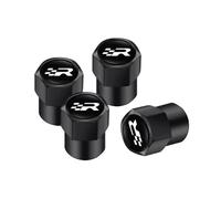 4 Pcs Tyre Valve Caps Set,for Seat R Altea Arona Toledo Exeo Sportcoup Formentor E-racer Leak Proof Dust Seal Corrosion Resistant Leak-Proof Screw-On Easy Grip Car Accessories,A-Black