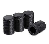 4 Pcs Tyre Valve Dust Caps for VW ID.3 ID3 Pro/S/Pure/Pro Performance2021-2025, Waterproof Aluminium Alloy Stem Covers, Anti-Corrosion Valve Protectors, Knurled,Black