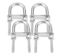 4 Pcs U Shape Bolts, M10*130mm 304 Stainless Steel Round U Bolts with Nuts Washers and Plates for Boat Trailer