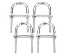 4 Pcs U Shape Bolts, M5*78mm 304 Stainless Steel Round U Bolts with Nuts Washers and Plates for Boat Trailer