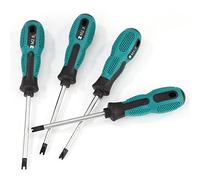 4 Pcs U-Type Screwdriver Set, Chromium Vanadium Alloy Steel Heads with Ergonomic PP Handles for Home Repair, Sizes 1.7/2.0/2.3/2.6mm