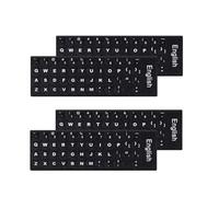 4 Pcs UK Layout Keyboard Sticker Laptop Big Letter Stickers for Computer Universal Keyboard Stickers with White Lettering on Matte Black Background