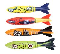 4 Pcs Underwater Torpedo Rocket Toys, Swimming Pool Diving Game for Kids Summer Water Toys Sinking Swim Training Toys for Boys Girls Bath Beach Pool Party Fun