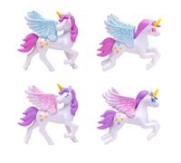 4 PCS Unicorn Figures, Magical Unicorn Cake Decorations, Perfect for DIY Terrarium Crafts, Party Supplies, Home and Gift Decor, Birthday Party Decorations,5.4 x 5.2 x 3 cm