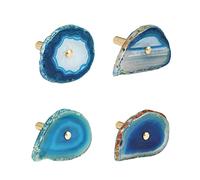 4 Pcs Unique Agate Blue Coat Hooks Wall Mounted Decorative Hooks Brass Single Wall Hook for Hanging,Hat Bag Hooks for Wall Decorative Curtain Tieback Hooks