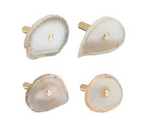 4 Pcs Unique Agate Wall Hooks for Hanging, Coat Hooks Wall Mounted Brass Single Hook for Hanging, Hat Bag Hooks for Wall Decorative Curtain Tieback Hooks