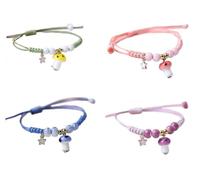 4 Pcs Unique Mushroom Bracelets Beaded Colorful Luck String Rope Chain Cord Thread Braided Bracelet Good Protection Friendship Wish Bracelet Jewelry for Women Girls, 10 92 inch, Metal, alloy