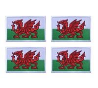 4 PCS United Kingdom British Union UK Wales Welsh Dragon Embroidered Tactical Emblem Patch for Clothing,Repair,Craft,Hat,PantsJacket,Jeans,T-Shirt,Jersey Iron On/Sew On Applique Patch