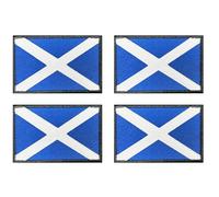 4 PCS United Kingdom Great Britain Scotland Scottish Embroidered Tactical Emblem Patch Iron On/Sew On Applique Patches for Clothing,Jacket,Jeans,T-Shirt,Jersey,Repair,Craft,Hat,Costume