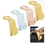 4 Pcs Universal Car Headrest Hooks, Back Seat Organizer Hooks for Coats, Wallets & Bags - Heavy Duty Car Seat Back Storage Hangers, Essential Auto Interior Accessories for Rear Seat Organization