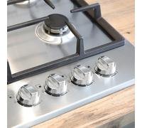 4 pcs Universal Gas Stove Knobs Cooker Oven Hob Control Knobs Switch Silver