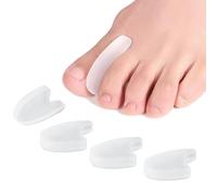 4 PCS Universal Medically Approved Gel Toe Separator for Overlapping Toes - Silicone Toe Separators Clear, Discreet & Moisturises