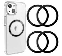 4 Pcs Universal Metal Ring for Magnetic Charger, Metal Ring Sticker Compatible with Magsafe Magnetic Wireless Charger for Most Cellphone, Magnetic Mount/Phone Holder Conversion Accessories, Black