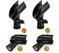 4 Pcs Universal Microphone Clip, Adjustable Mic Clip Holder for Mic Stand，Come with 5/8" Male to 3/8" Female Screw Adapter