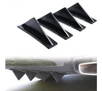 4 Pcs Universal Rear Bumper Diffuser, Shark Fin Spoiler, Curved Shape Back Bumper fins Diffuser, Lip Wing Splitter, Carbon Fiber Single Wing Auto Accessory fits SUV Truck Car (Curved black*4)