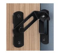 4 Pcs Universal Sliding Barn Door Latch Bolt 90 180 Degree Toggle Closet Window Plug for Interior(S-Black-90degrees)