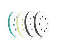 4 PCS Upgraded Foam Sanding Pads for Orbital Sander,125mm 8 Holes Soft Orbital Sander Pads,Sponge Polishing Buffing Pad Discs for Drill,Impact Resistant Low Noise (Green,Yellow,Black)