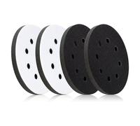 4 PCS Upgraded Foam Sanding Pads for Orbital Sander,125mm 8 Holes Soft Orbital Sander Pads,Sponge Polishing Buffing Pad Discs for Drill,Impact Resistant Low Noise (Black,White)
