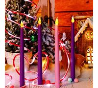 4 Pcs Valentine's Day Handmade Rings Candle Set,Taper Candles Wreath Flickering Candles for Home Church Decoration