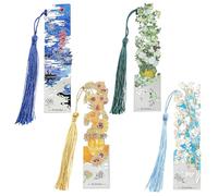 4 PCS Van Gogh Metal Bookmarks with Tassels,Vintage Art Book Marks for Reading,Elegant Book Accessories Gift for Book Lovers,Men,Women & Art Enthusiasts