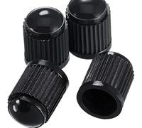 4 Pcs Vehicle Tire Valve Covers, Plastic Dust Protectors for Automobile Tires, Suitable for SUVs, Motorcycles, Commercial Vehicles, Bicycles, in Sleek Black