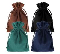4 Pcs Velvet Gift Bag with Drawstring, 7.08x5.11 Inch DIY Jewelry bags Pouches, Multi-Purpose Dice Bags for Wedding Party Favors, Candy, Christmas