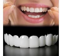4 PCS Veneers Teeth for Women and Men, Temporary Pop on Veneers False Teeth, Natural and Comfortable, Top and Bottom Clip in Veneers Teeth